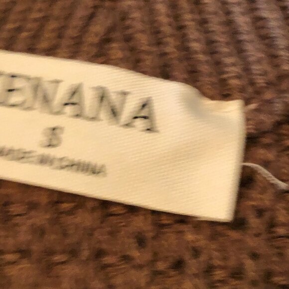 Zenana Brown V Neck Balloon Sleeved Sweater SzS - Picture 5 of 8